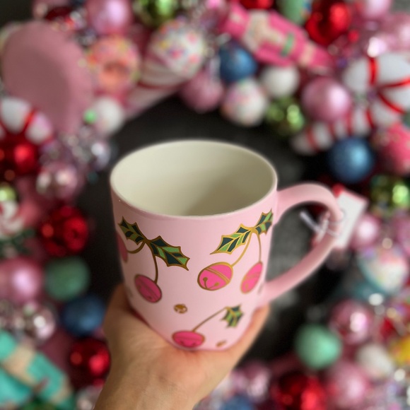 ✨NEW🔔Peppermint and Pine Soft Touch Light Pink Cherry Christmas Bells🎄 - Picture 3 of 5